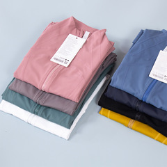 Yoga clothing slim fit women's sports spring jacket breathable quick-drying sports solid color jacket women's tight casual fitness