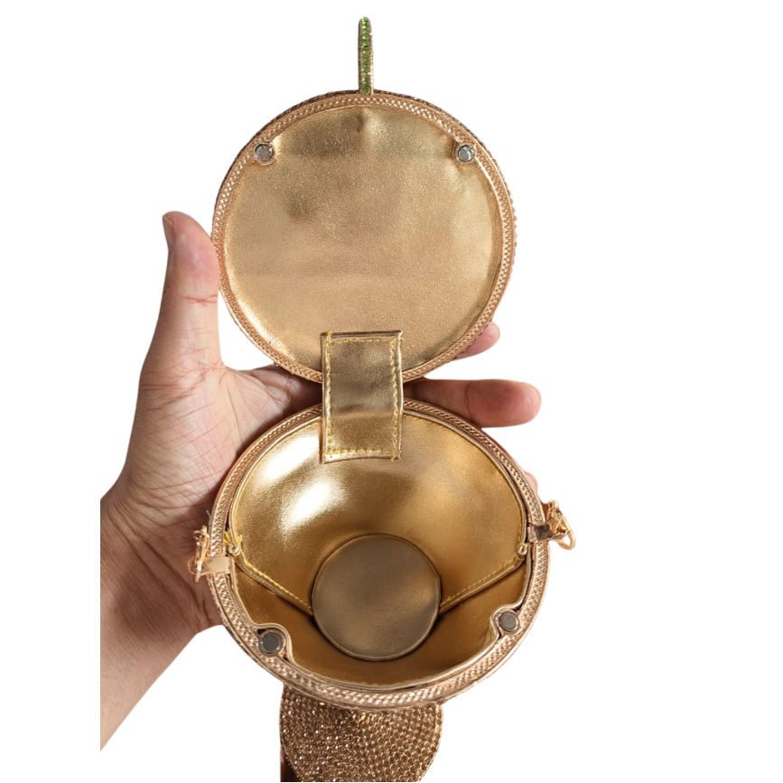 Túi clutch nữ đính đá dạ hội pha lê kim cương — Sông Danube màu xanh, Hồng hồng/phần cứng bạc, Ký ức màu hồng/phần cứng bạc, Bột giao hưởng/phần cứng vàng chi tiết 31