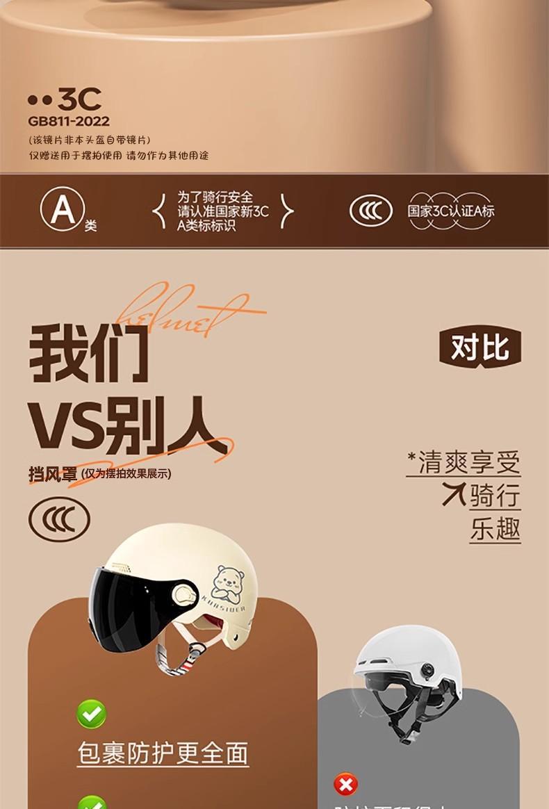 Helmet for Summer Electric Vehicle and Motorcycle Use, Unisex, Sun Protection, Breathable, Cute Half Helmet for Outdoor Riding