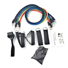11点セット多機能ラリーtpe11点セットヨガフィットネス抵抗ロープ150ポンド力トレーニングセット