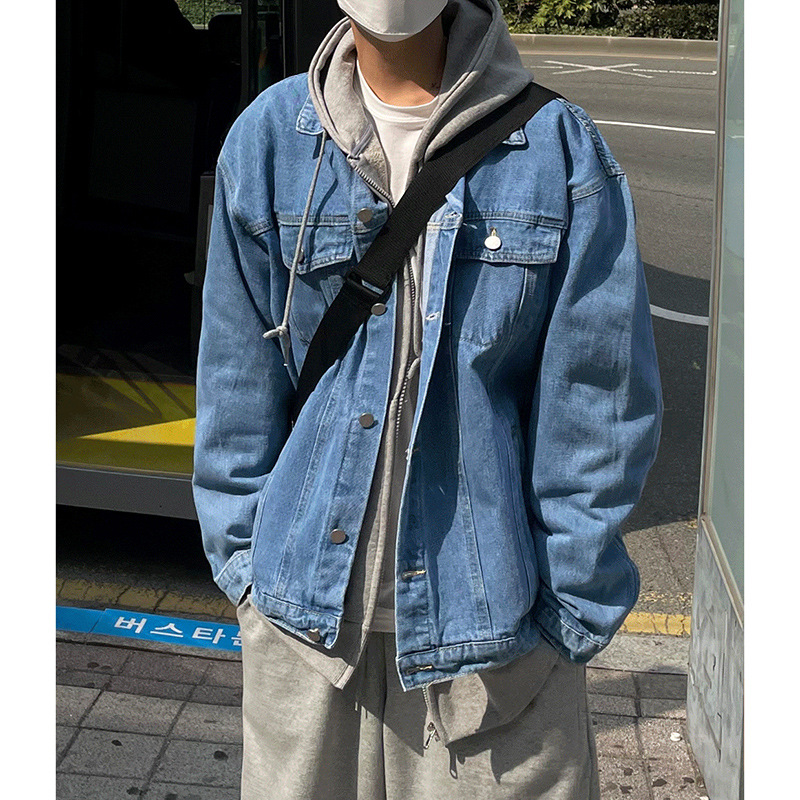 Cowboy jacket men's new autumn cool workwear casual jacket youth versatile lapel top_voghion.com