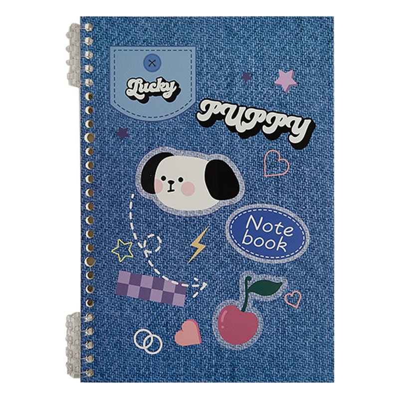Denim estilo A5 cuaderno de hojas sueltas de alta apariencia portátil extraíble B5 línea horizontal mal cuaderno de grabación de preguntas