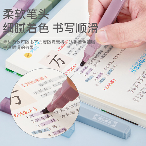 Scented Soft-Tip Fluorescent Highlighting Pen with High Fashion Design, Suitable for Students to Emphasize and Take Notes, Eye-Caring Light Color Scheme