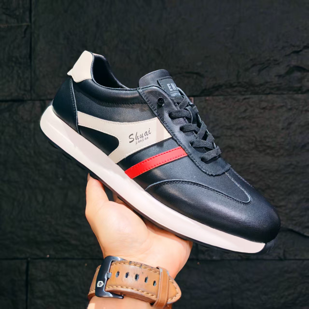 [Cuero de vaca] Nuevo cuero de vaca de negocios, deportes de ocio, estilo transpirable, fondo grueso, cuatro estaciones