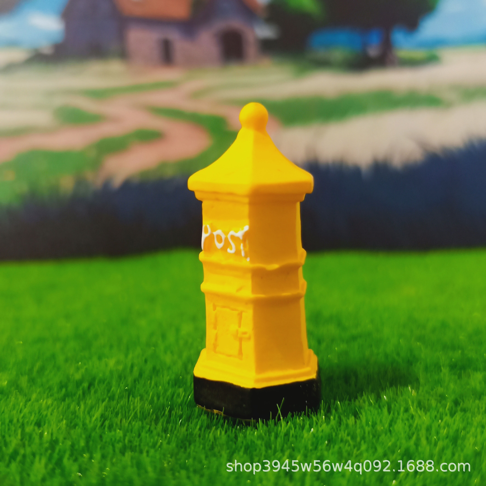 Buzón pequeño Decoración artesanal retro europea Pecera Decoración de resina de micro paisaje Buzón de correos nostálgico europeo POST