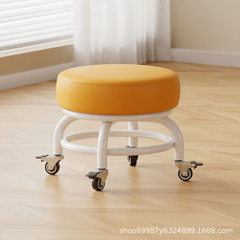 Rueda universal taburete pequeño polea doméstica taburete redondo para cambiar zapatos limpiador taburete bajo con artefactos mágicos para niños pequeños taburetes silenciosos