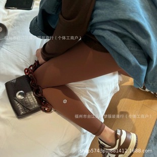 Lulu Original Logo Same Style Nine-Point Pants Calf Logo Align Yoga Pants High Waist Nude Fitness Butt Lift Shark Pants for Women