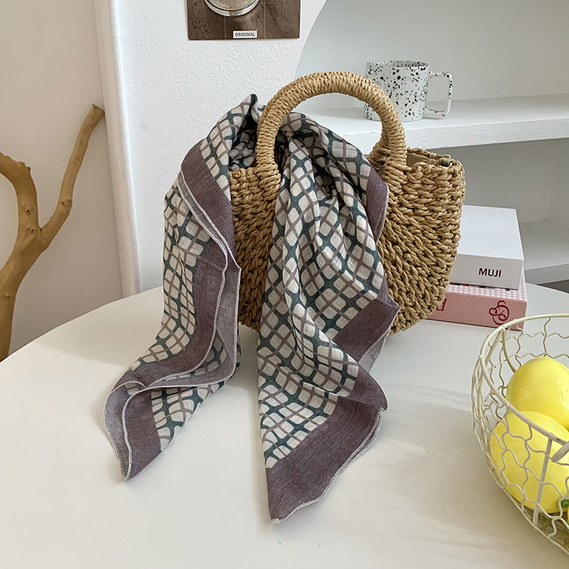 Cintas para el cabello, nueva impresión de letras coreanas, bufandas de seda, decoración profesional para mujeres, bufandas con bufandas cuadradas