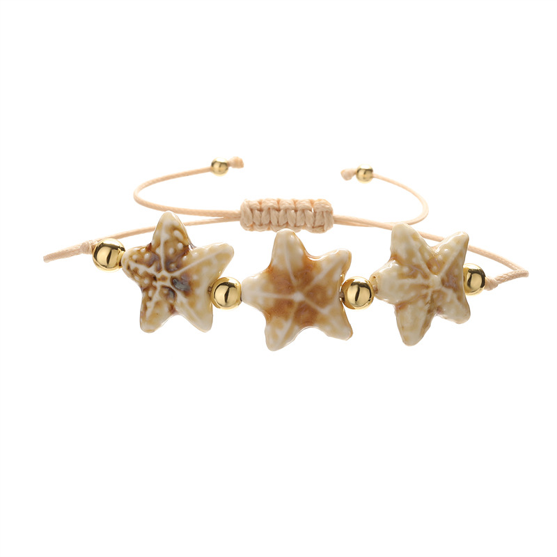 Comercio exterior Europa y América TEMU estrella de mar pulsera de cuentas de cerámica niña todo fósforo pulsera de cuentas pequeña joyería fabricante spot al por mayor