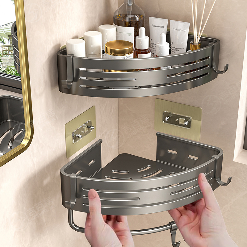 Manufacturer supplies bathroom storage shelves, no-drill bathroom corner shelves, wall-mounted corner storage for washrooms Manufacturer supplies bathroom storage shelves, no-drill bathroom corner shelves, wall-mounted corner storage for washrooms