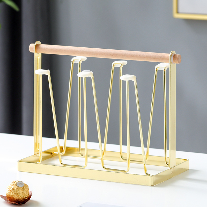 Portavasos invertido con drenaje, estilo japonés, soporte de hierro para cocina al por mayor