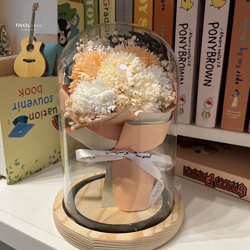 [어버이날 선물] 봄의 광채 - 샴페인 카네이션 7송이 - 선물가방 + 축하카드 + 배터리 [완제품 발송]