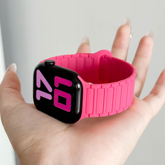 适用iwatch10手表表带牡丹色s9applewatch8/7/6/54透气运动腕带SE
