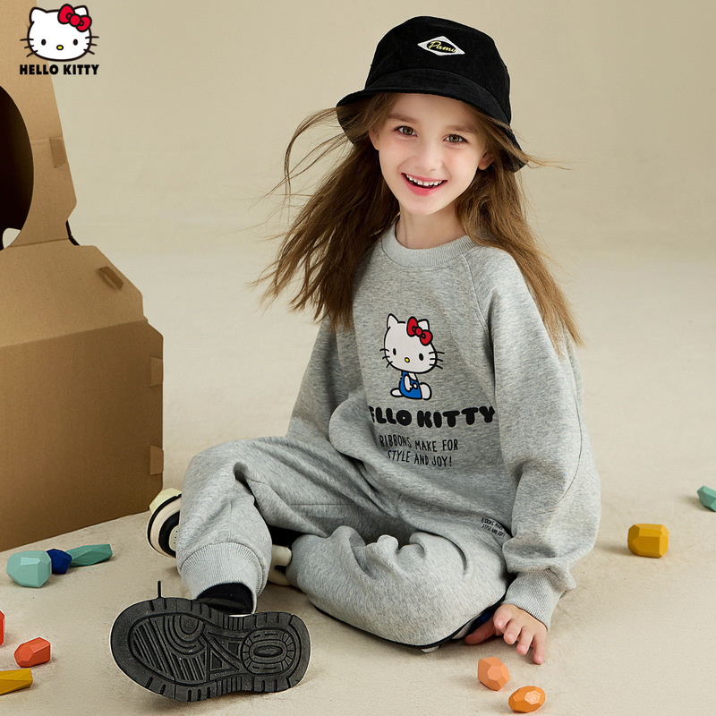 HelloKitty女童春秋长袖休闲套装女宝运动洋气新款两件套|undefined