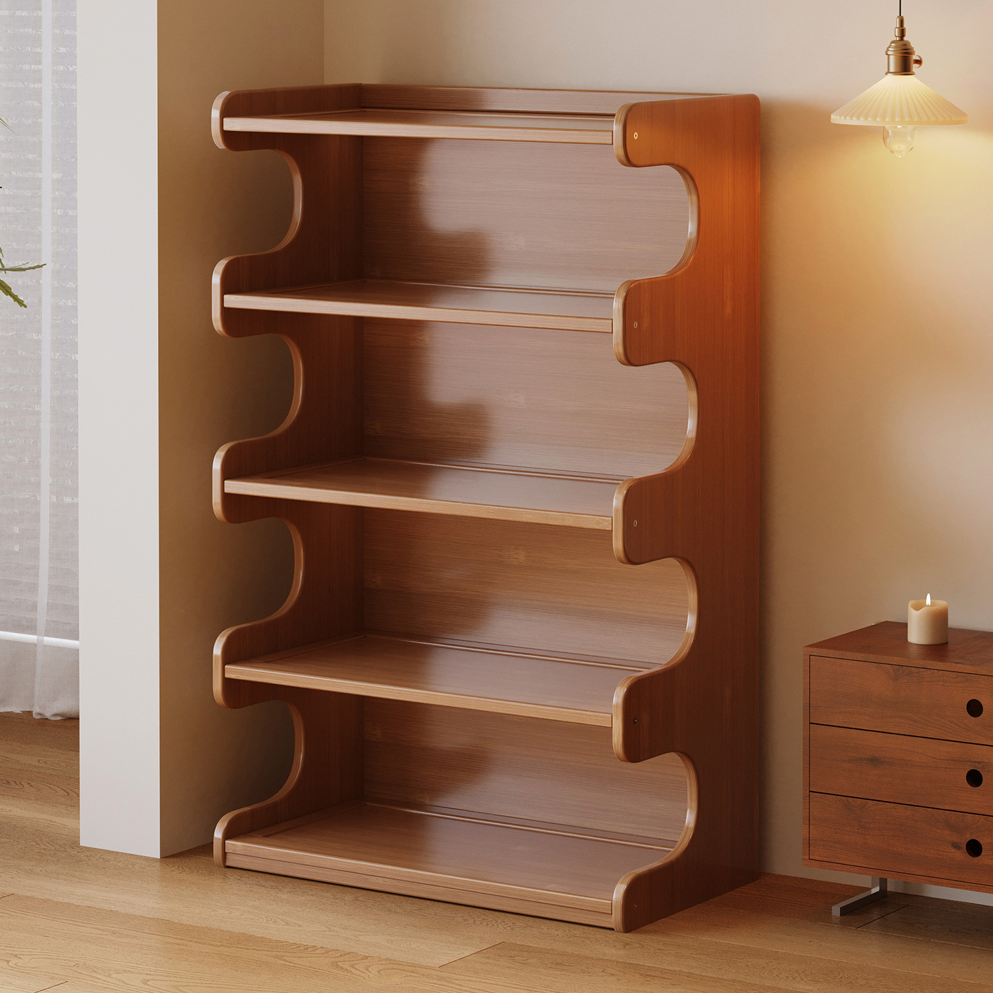 Estante de libros estante de librería de piso para el hogar integrado contra la pared almacenamiento de escritorio simple multicapa gabinete de almacenamiento de artículos diversos