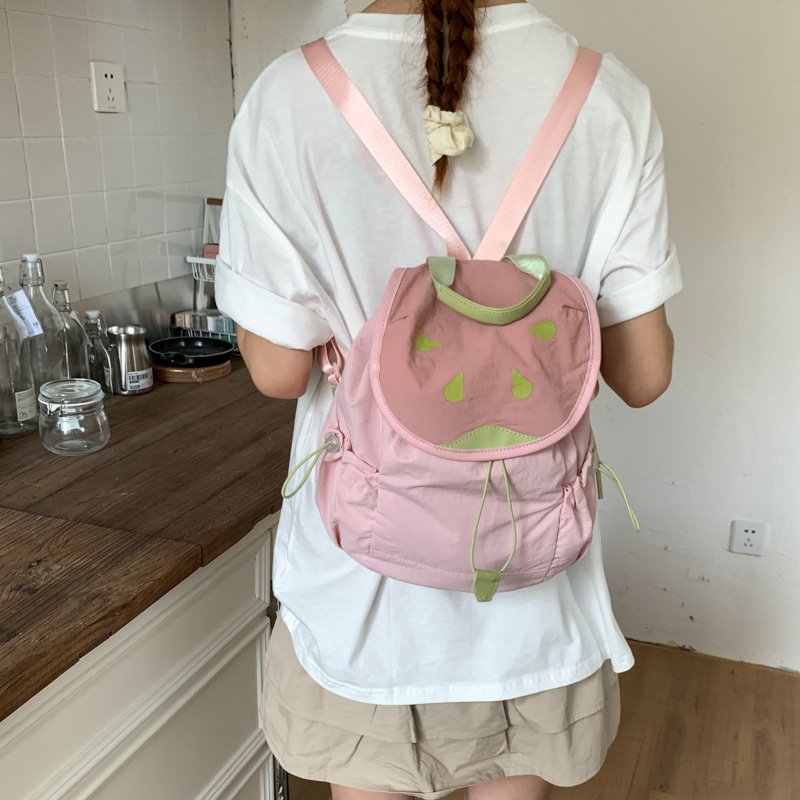 ドーパミンコントラストカラーバックパック女性の 2025 新入生フルーツかわいい小さなスクールバッグ巾着子供のバックパック|undefined