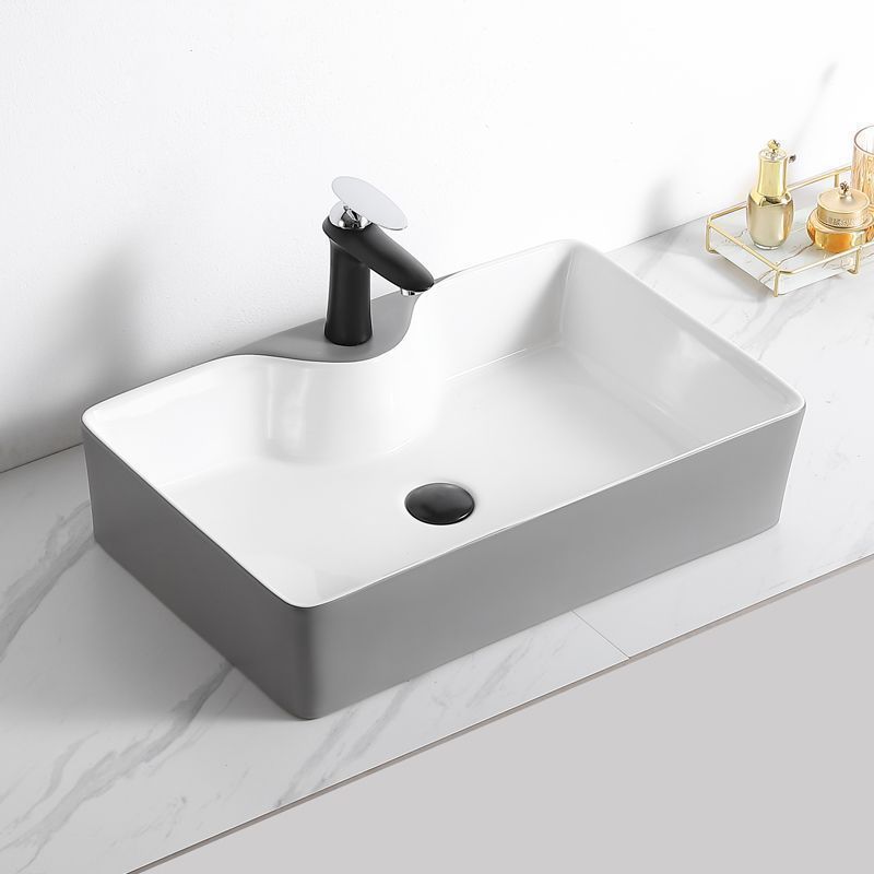 Nordic Style Table Basin Wash Basin Colorful Integrated Ceramic Basin Washbasin Household Square Sink Single Basin Small Size