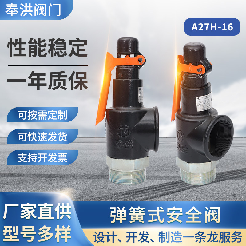 弹簧式安全阀A27H-16安全阀耐腐蚀泄压阀储气罐蒸汽安全泄压阀
