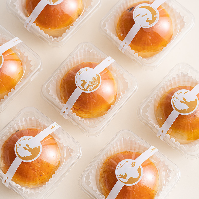 蛋黄酥包装盒80g中秋月饼手工流心月饼吸塑盒子透明一次性打包盒