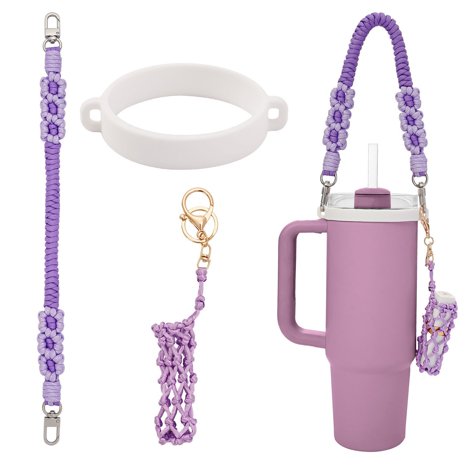 Amazon taza de agua portátil copa collar flores Stanley silicona Amazon explosión kettle cordón trenzado con colgante