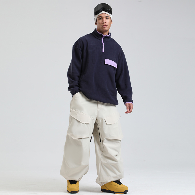 Winter New Ski Pants for Women, Wide-Leg Snowboard Cargo Pants, Windproof and Waterproof Sports Outdoor Snowboard Pants for Men