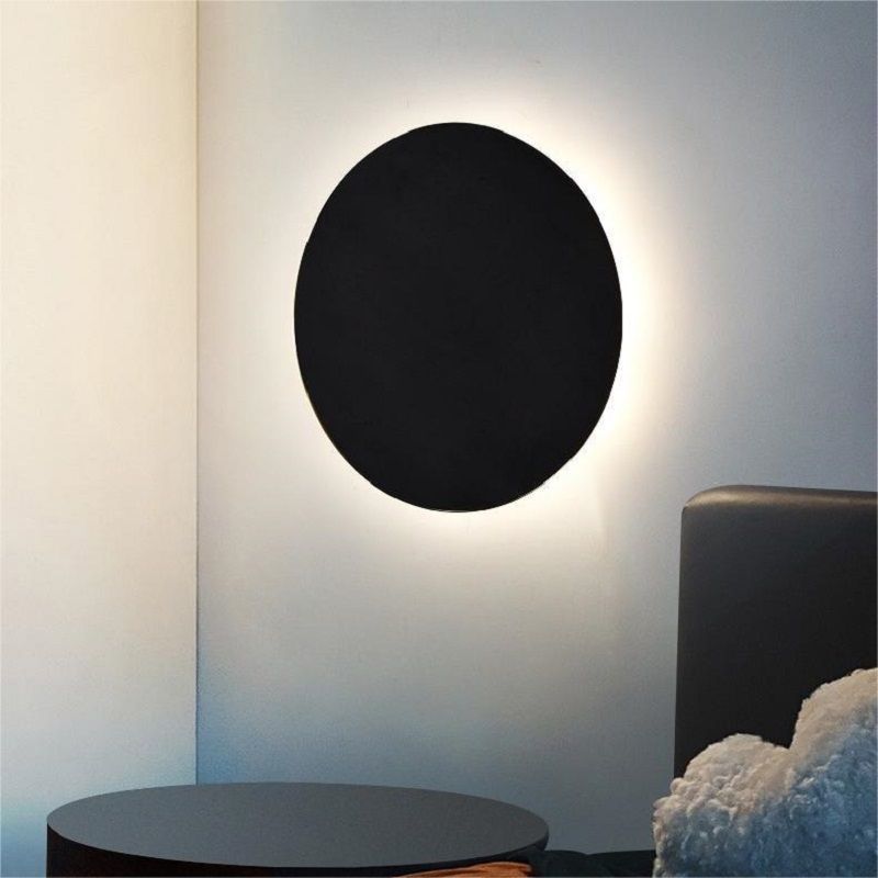 Lámpara de pared redonda nueva lámpara de cabezal de cama de dormitorio minimalista moderna y creativa sala de estar decoración de fondo de pared ambiente lámpara de pared
