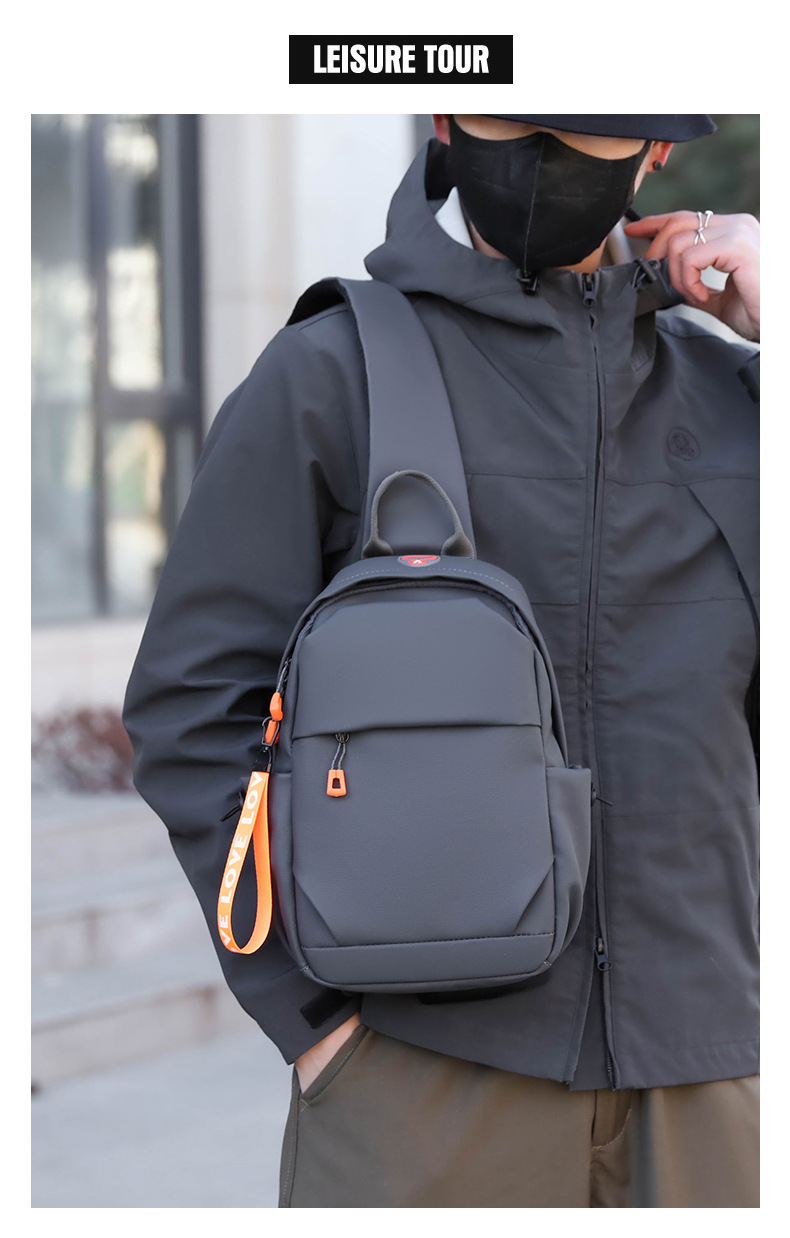 New men's chest bag, crossbody bag, fashionable small bag, cross-border multi-functional waist bag, water-resistant chest bag, outdoor sports undefined