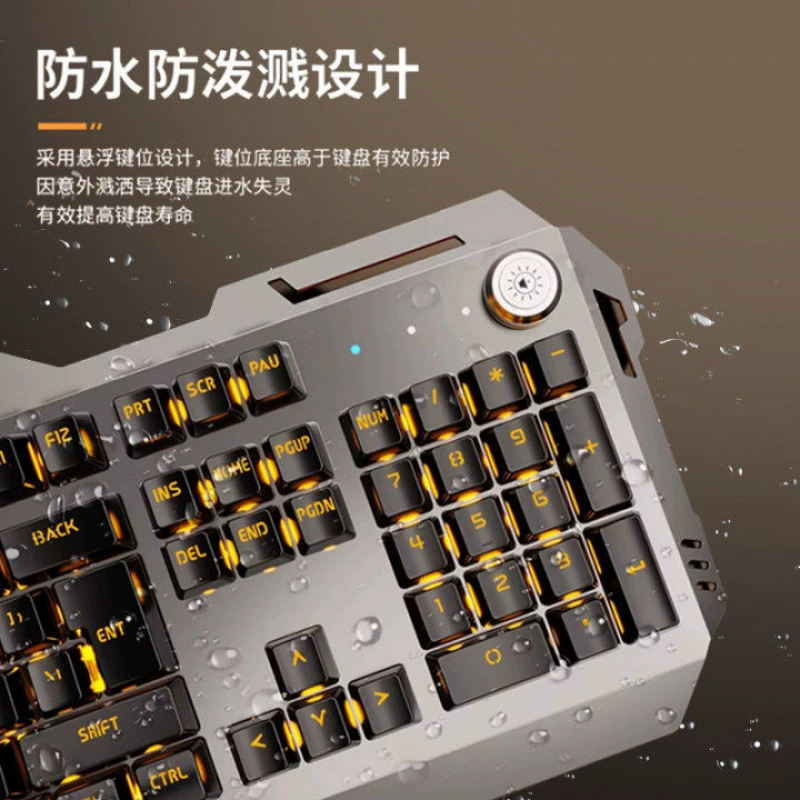 Mechanical metal keyboard, mouse, headphones, set, gaming laptop for office