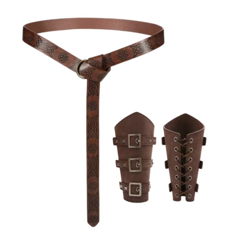 Venta caliente transfronteriza Europa y la nueva personalidad de los hombres pulsera de cuero medieval exagerado ancho de cuero punk ciclismo brazo