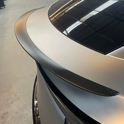Car modification rear spoiler suitable for Tesla Model Y, no-drill installation, genuine dry carbon fiber fixed wind spoiler P model