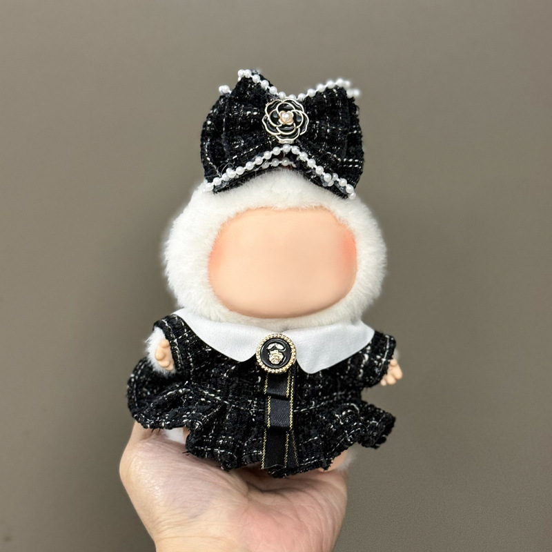 Ropa exclusiva para muñeco Labubu – prendas de peluche 17 cm, falda y traje para primera y segunda generación