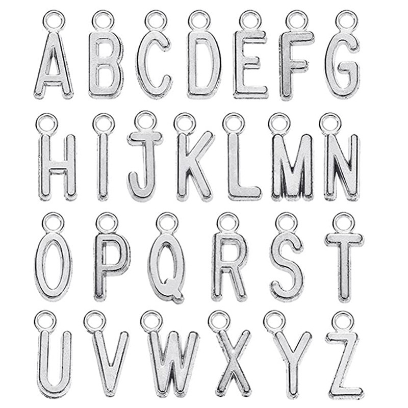 Ancient silver 26 letters set zinc alloy Jewelry pendant my name handmade diy pendant accessories set Ancient silver 26 letters set zinc alloy Jewelry pendant my name handmade diy pendant accessories set