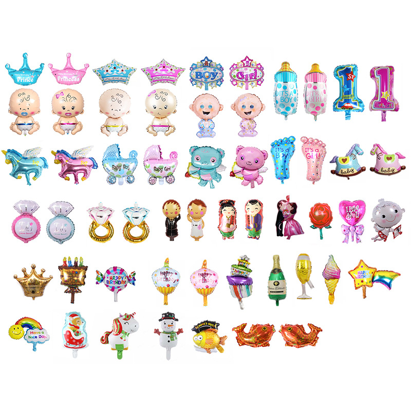 Push Gift Mini Wedding Decoration Wholesale Balloon Children's Birthday Party Crown Aluminum Film Balloon