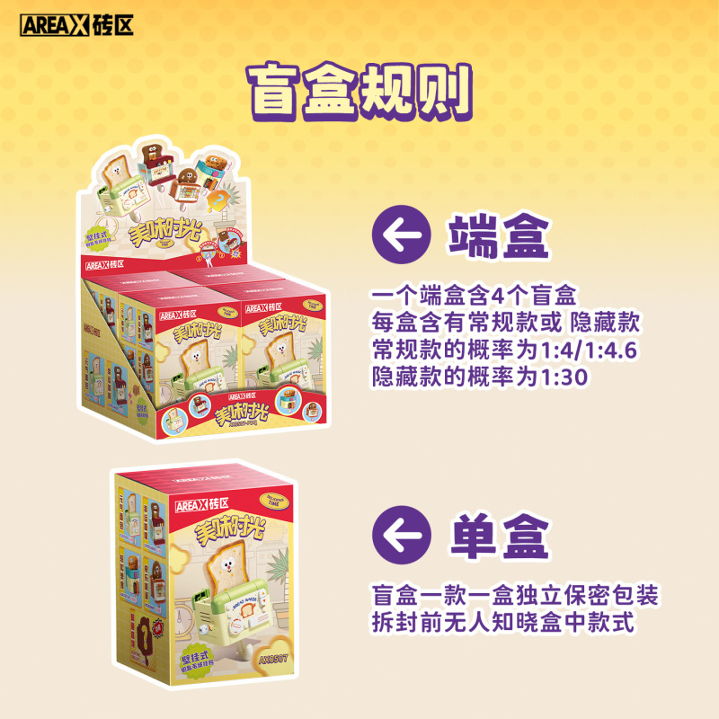 AREAX砖区积木美味时光壁挂式钥匙挂钩益智拼装玩具礼物可爱女生|undefined