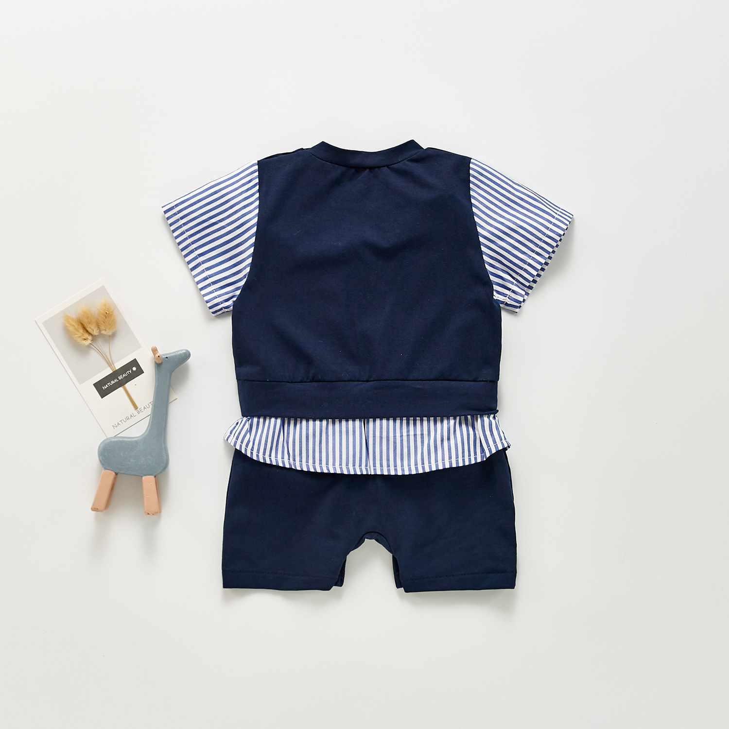 Cute Stripe Cotton Baby Clothes display picture 2