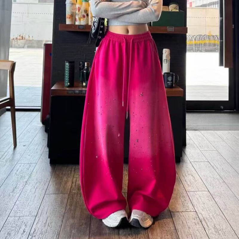 High-Quality New Spring and Autumn Korean Style Casual Pants, Street Dance Pants for Women, Star Pendant, Curved Blade Sweatpants, Breakdance Pants, Sweatpants