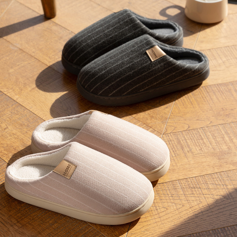 Women's cotton slippers for winter 2025, new indoor home warm antibacterial slippers, men's home slippers for autumn and winter