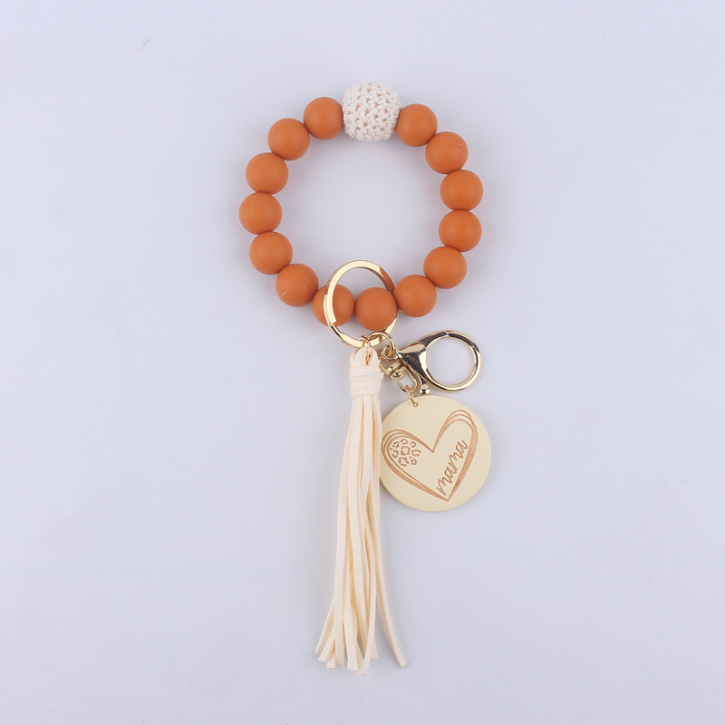 Streetwear Heart Shape Silica Gel Mother's Day Women's Bag Pendant Keychain display picture 3