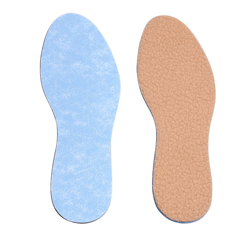 Otoño y invierno calentamiento plantillas de cordero cortadas, felt cómodo y felpa, plantillas de invierno absorbentes de sudor