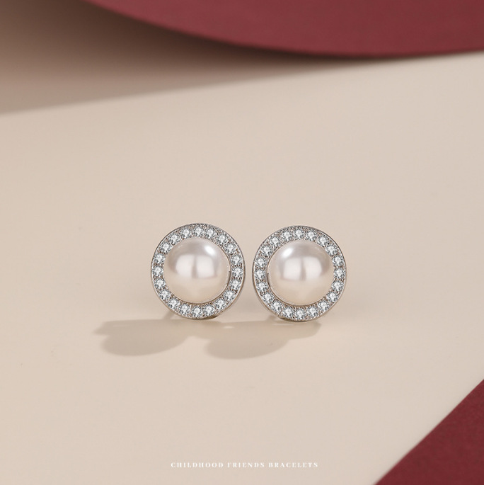 Pendientes de perlas de agua dulce 00830