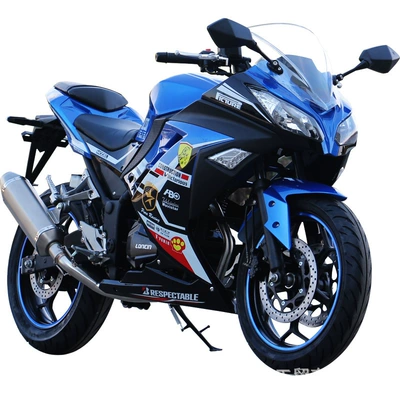 Elektrikli motosikletlər: V6 Ninja Adult Two-wheeled - blue-points-black-ninja-generation-200cc-single-cylinder-air-cooled-engine-gps-positioning-mobile-phone-bracket-licensing-procedures