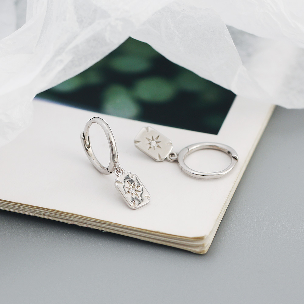 Women'S Gender Fashion Style Fashion Geometric Sterling Silver Plating Zircon Earrings 1 Pair