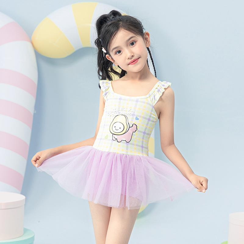 Ventas calientes de nuevos trajes de baño para niños niñas lindos bebés dibujos animados impresión spa piscina set de natación