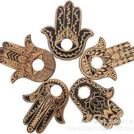 跨境新款水晶球展示底座家居创意木质工艺品手掌造型木制摆件批发