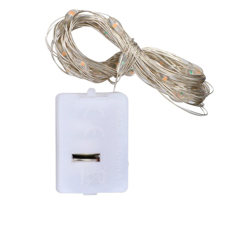 Светодиодная кнопка батареи маленькая белая коробка красочные цветы гирлянды оптом украшения рождественской елки медная проволока атмосфера гирлянды