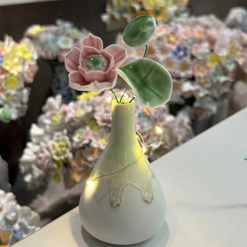 景徳鎮セラミックフラワーバレンタインデーデスクトップ装飾品卒業記念ギフトクリエイティブ誕生日ギフト教師の日のギフト|undefined