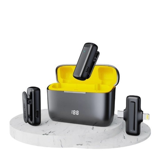 Transfronterizo j13pro collar clip tipo explosivo micrófono de un arrastrador de dos reductores de ruido con pantalla digital cargador de transmisión en vivo micrófono de grabación