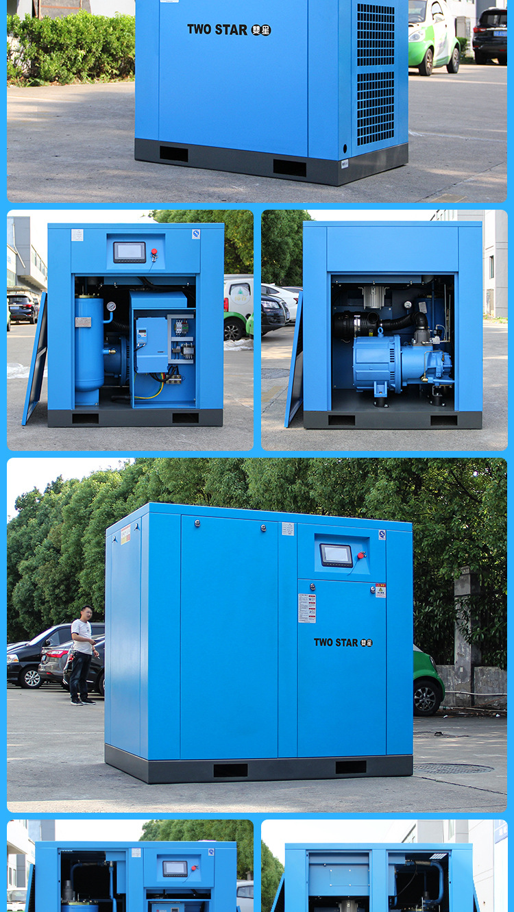 Double Star Permanent Magnet Variable Frequency Air Compressor Screw Screw Machine 7.5kw/15/22/37kw Air Compressor Air Pump