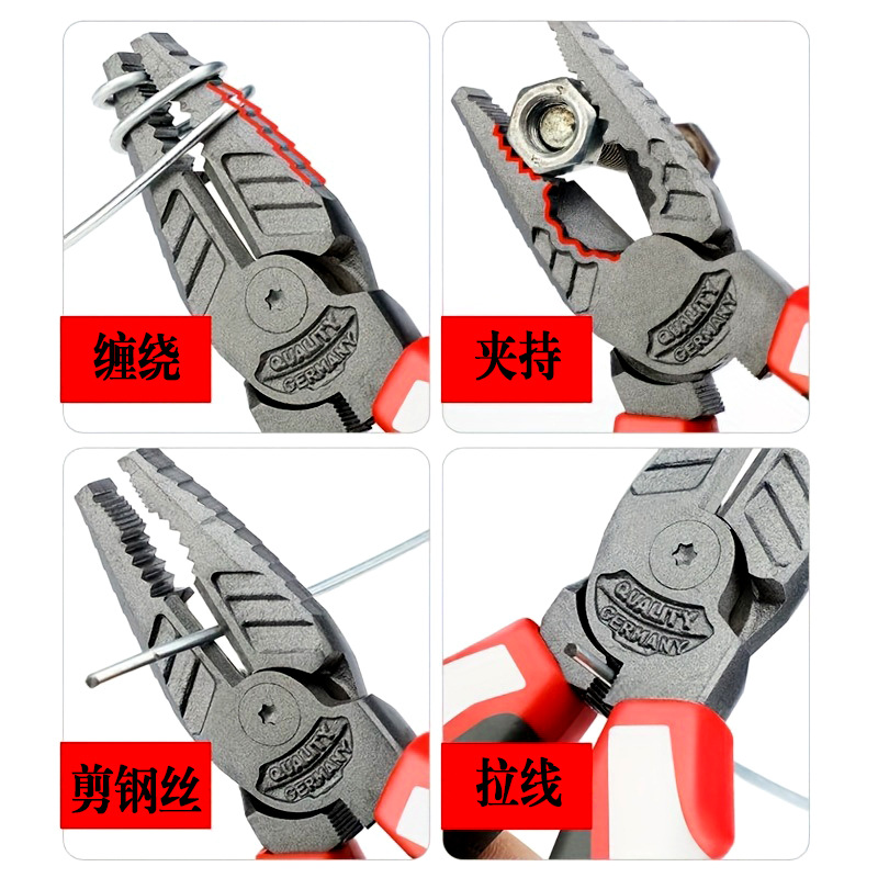 Cortadores de Alambre Excéntricos de Acero al Cromo Vanadio, Alicates de Punta Aguja, Alicates Diagonales, Alicates Diagonales de Cabeza Grande, Alicates de Electricista, Alicates para Cable de Acero