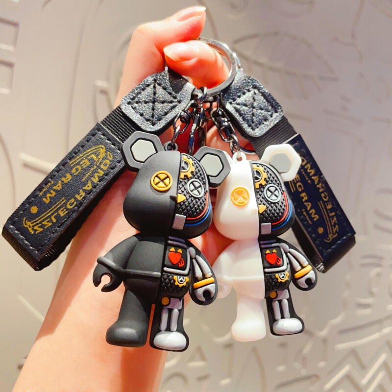 Cross-Border Cartoon Mechanical Bear Keychain Trendy Toy Violent Bear Car Pendant Backpack Decoration Small Gift Wholesale